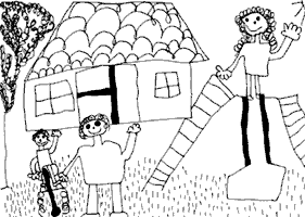 Der Kindergarten gemalt von einem Kind